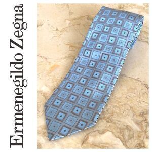 Ermenegildo Zegna 100% Silk Geometric Pattern Tie